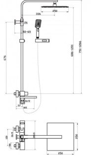 Душевая стойка BelBagno Luсe золото LUC-VSCM-ORO